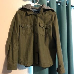 American Eagle button up jacket with hood